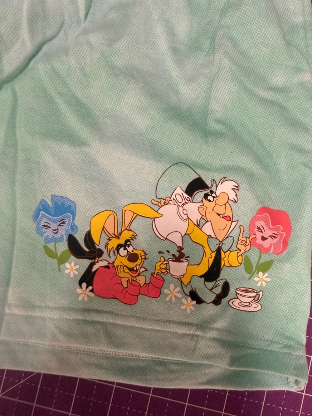 Disney Mint Tie-Dye Athletic Shorts with Character Graphic